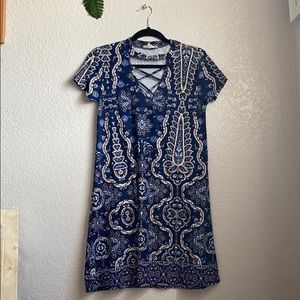 Blue patterned dress